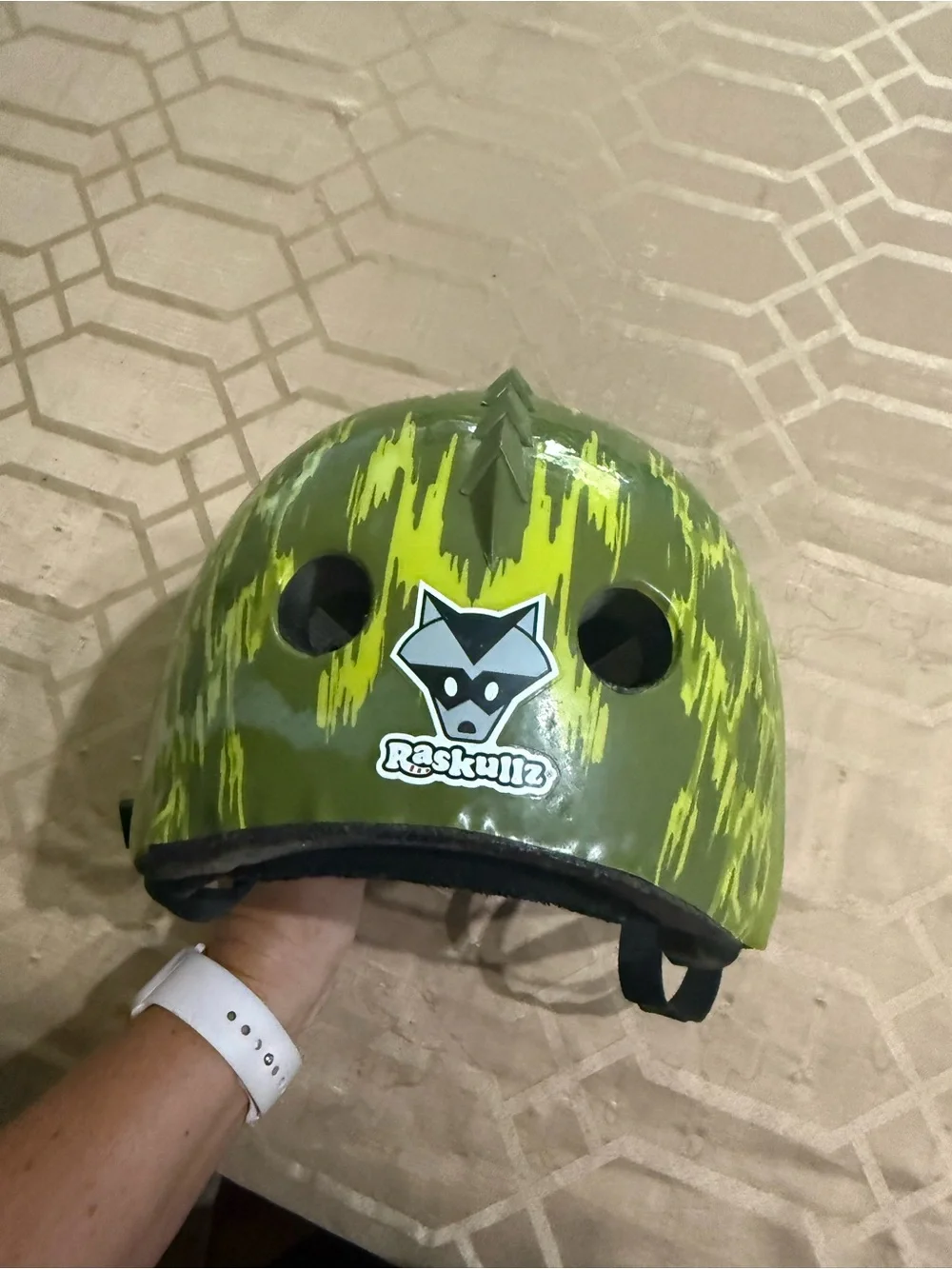 Kids Green Dinosaur Bike Helmet - Unbranded